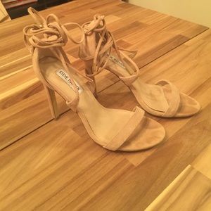 Sand Suede Tie Up Heels