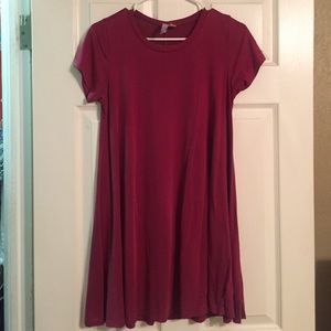 Burgundy T Shirt Dress