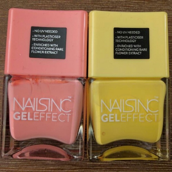 Nails Inc Gel Pink and Yellow Combo