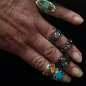 Silver..black gold and real stones..new