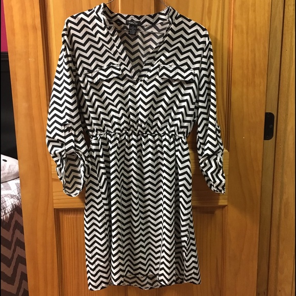 Black and White Chevron Dress