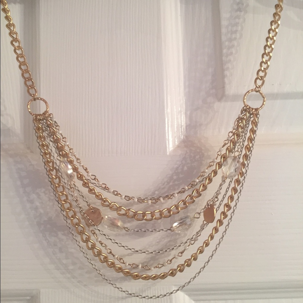 Gorgeous Gold Plated Mixed Chain Necklace