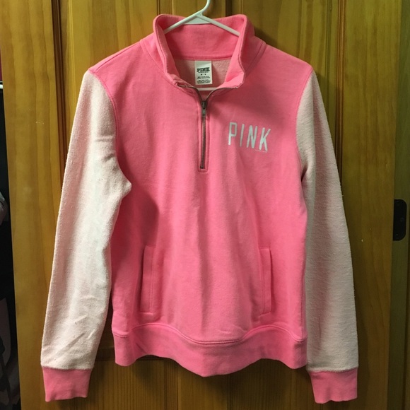 PINK Crewneck Zip-up