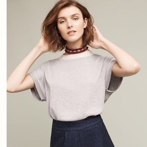 Anthropologie Shimmer Knit Tee