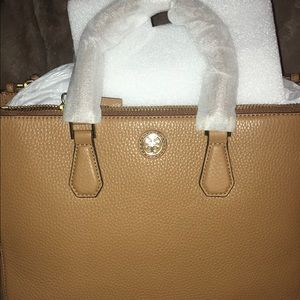 Tory Burch Robinson Double Zip Tigers Eye