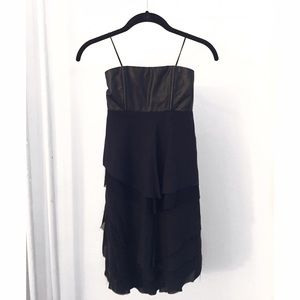 Alice + Olivia Strapless Leather Bustier Dress