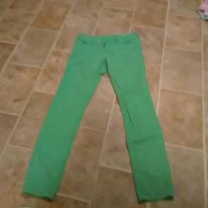 Green skinny jeans