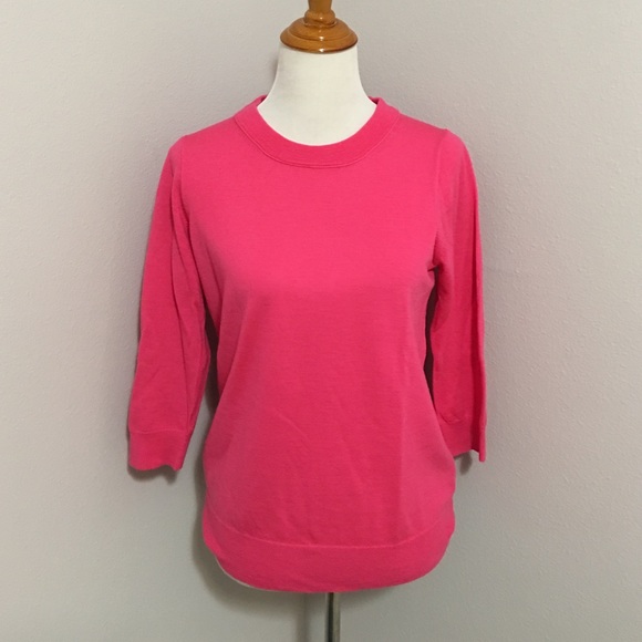 JCrew Pink Merino Crewneck Sweater