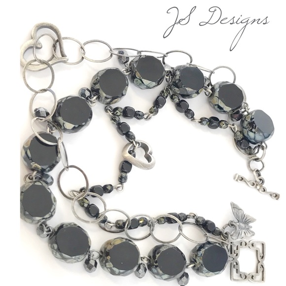 Sterling Silver and Czech Bead Bracelet - Picture 2 of 2