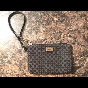 Black/gray Coach wristlet