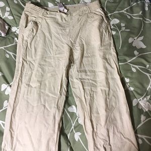 Size 13 cream colored linen pants, Candies brand