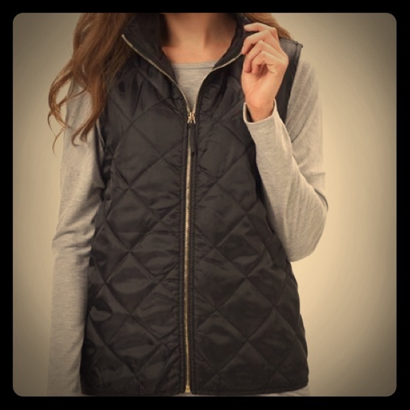 Black Nylon Quilted Vest
