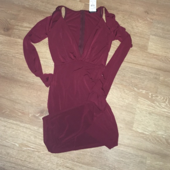 Fashion Nova Treat You Better Dress Burgundy