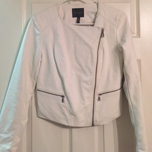 Jessica Simpson White Leather Jacket