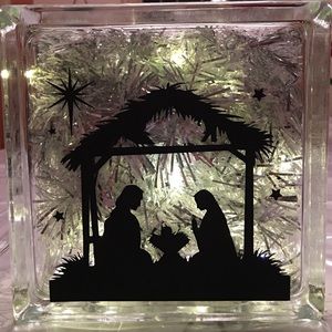 Glass block night/mood light for Christmas