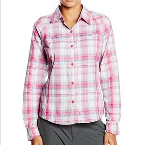 Columbia plaid long sleeve hiking or fishing shirt
