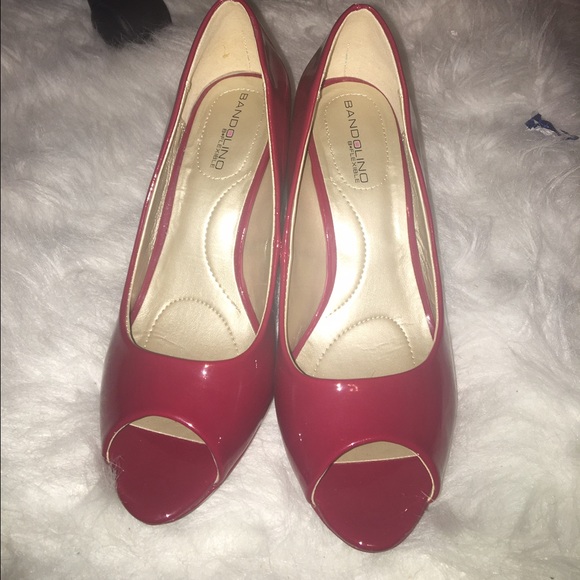 Red open toed heels