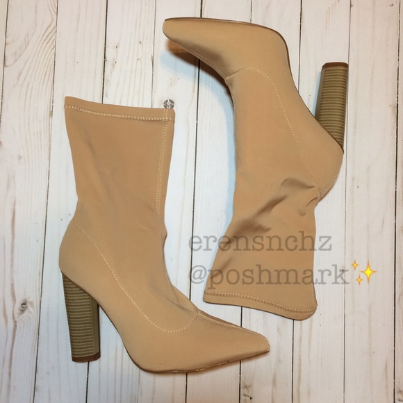 Yeezy Kylie Jenner Inspired Tan Sock Booties. ✨✨ - Picture 3 of 3