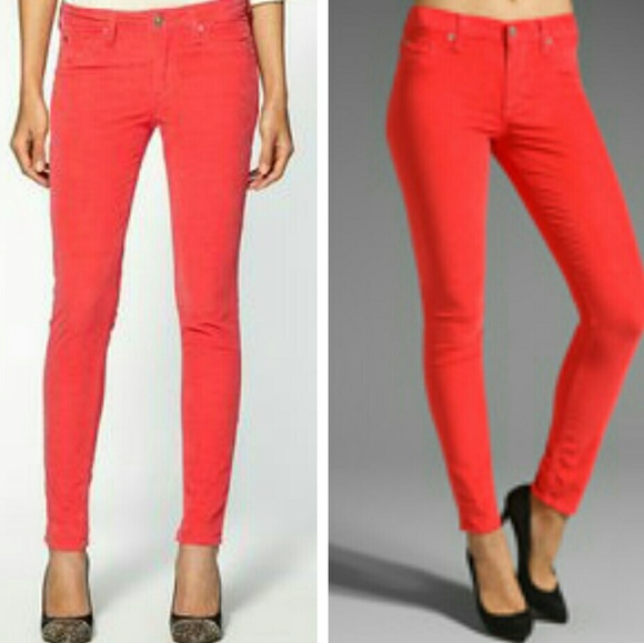 Hudson Jeans Pants - Hudson Nico Midrise Super Skinny coral corduroys