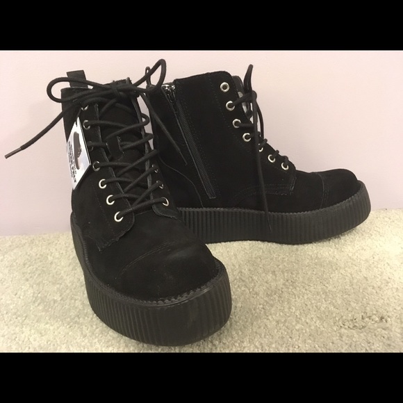 Black T.U.K. Leather Creepers