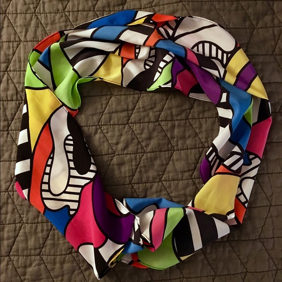 Psychedelic Pop Art Silk Scarf
