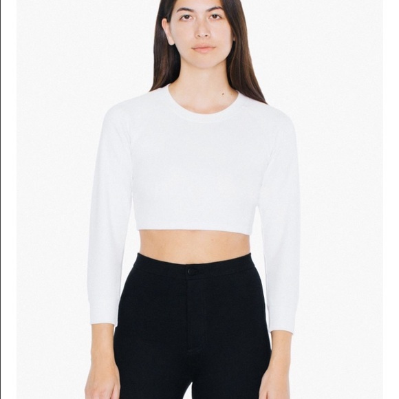 AA solid long sleeve ponte crop raglan
