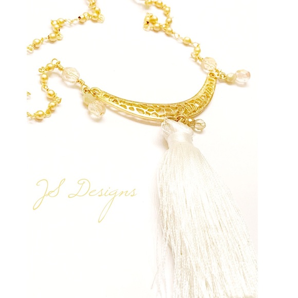 Long One of a Kind Gold Tassel Necklace - Picture 2 of 2