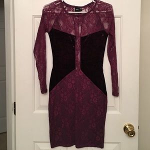 ASOS velvet and lace dress