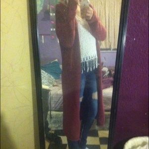 Long maroon GAP sweater