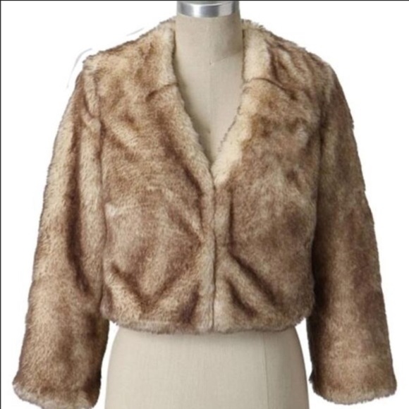 Anthropologie Faux Fur Crop jacket