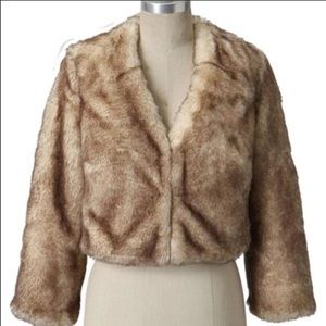 Anthropologie Faux Fur Crop jacket