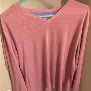 Pink long sleeve v neck