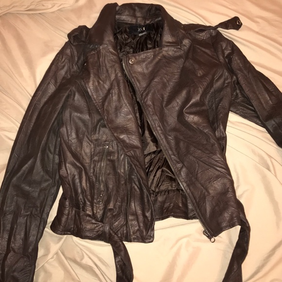 Brown leather jacket from f21