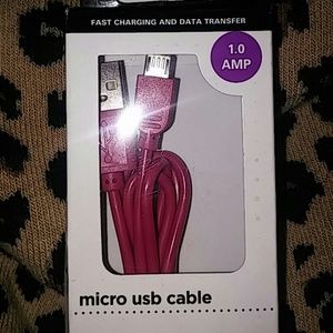 Micro USB Cable Pink NWT