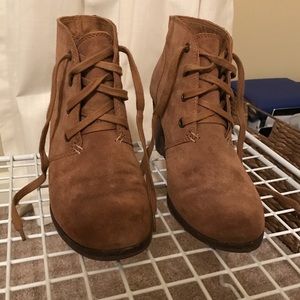 Lucky brand wedge suede booties