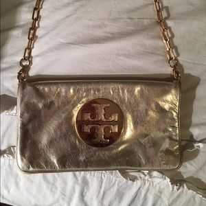 Tory Burch Metallic Reva Clutch