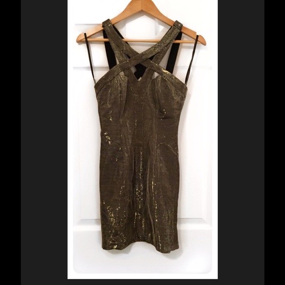 2B Bebe Metallic Bodycon Dress