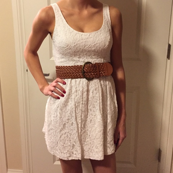 White Floral Patterned Dress