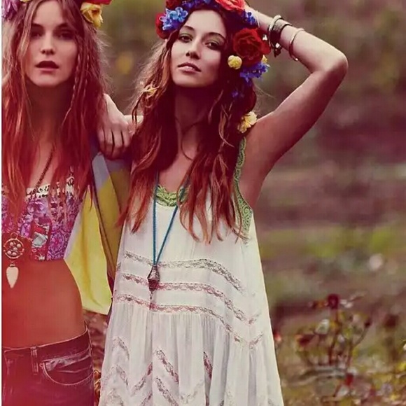 Free People White Grey Trapeze Slip - Picture 3 of 4