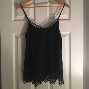 Express black lace tank top