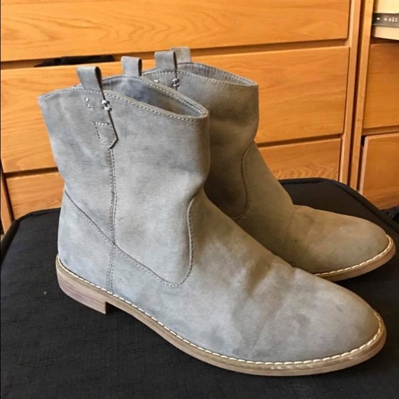 Grey Suede Old Navy Ankle Boots
