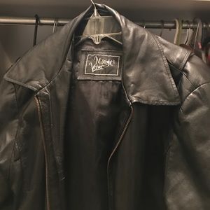 Black Leather jacket shirt in length