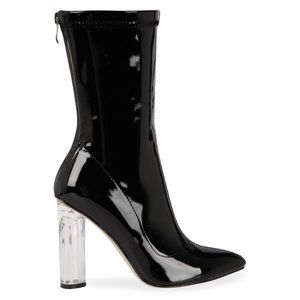 "Kylie" High Ankle Heeled Patent Boots