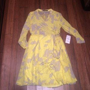 Zara Printed Faux Wrap Dress M