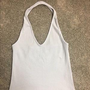 Me to We (Pacsun) blue ribbed halter top
