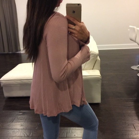 Blush Waffle Knit Swing Top - Picture 3 of 4