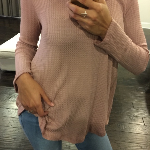 Blush Waffle Knit Swing Top - Picture 4 of 4