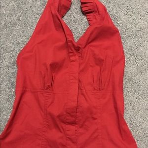 Arden B red halter top