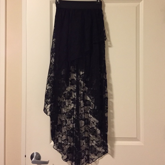 Floral High Low Skirt