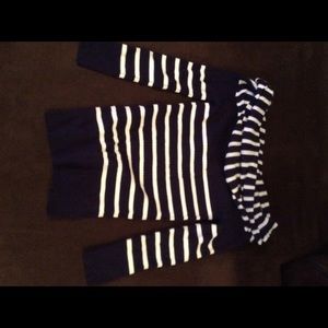 Off the shoulder 3 quarter striped shirt